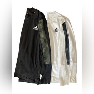 Adidas Long Sleeve Shirt Medium Lot of 2 Black White Camo Sleeve Pullover M